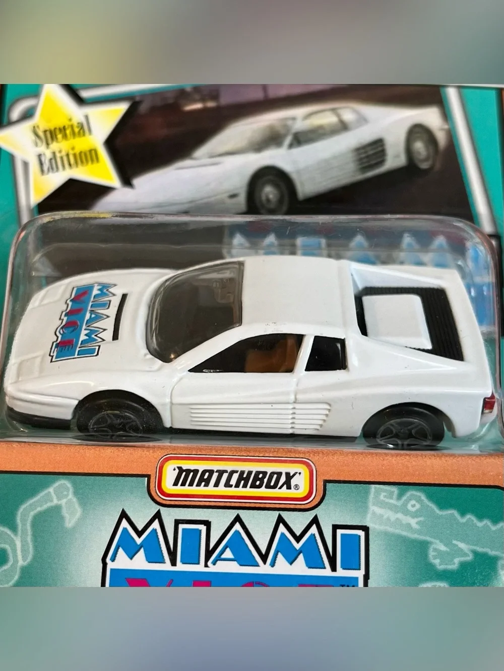 Vintage Matchbox Miami Vice Ferrari Testarossa Star Car (Series 2 1997 NOC)